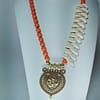 Handcrafted Cowrie With Safforan Color Beeds And Dokra Pendent Set With Earing Beach Jewellary Set  For Girls And Women