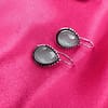 Moonlit Reflections Silver Look Moon White Color Drop Earrings - Image 3