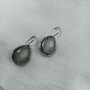 Moonlit Reflections Silver Look Moon White Color Drop Earrings - Image 4