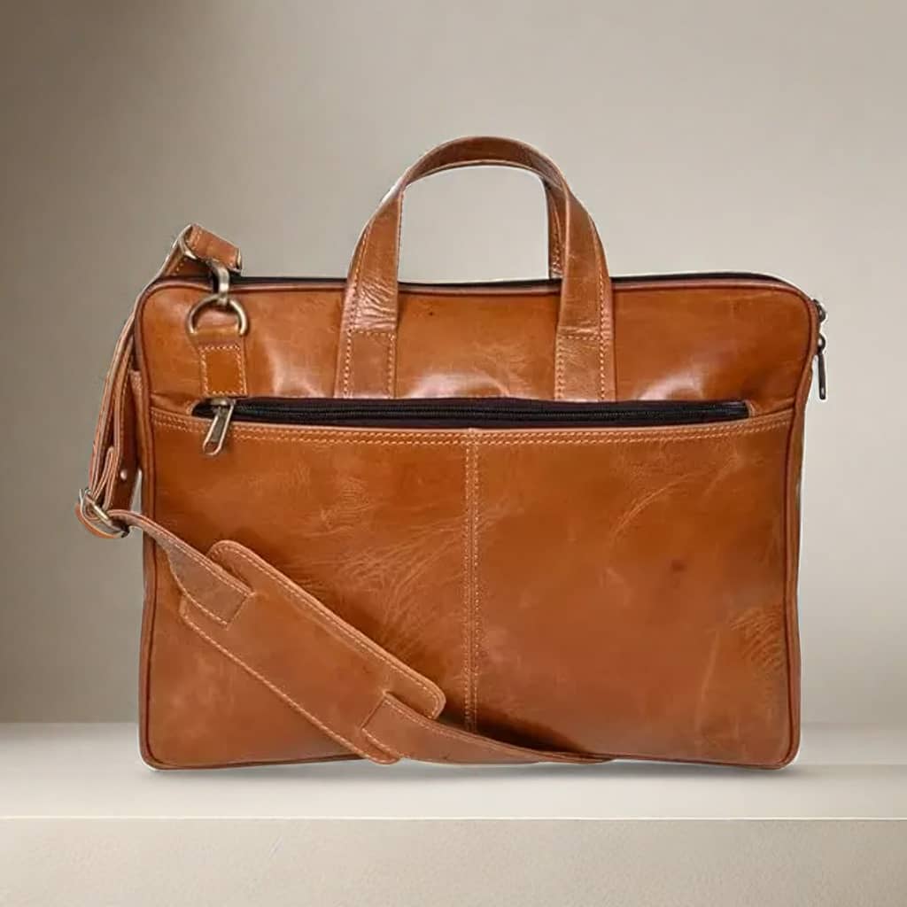 SurMee Genuine Leather 15Inch Laptop Sleeve Bag Sleek Design Office Bag