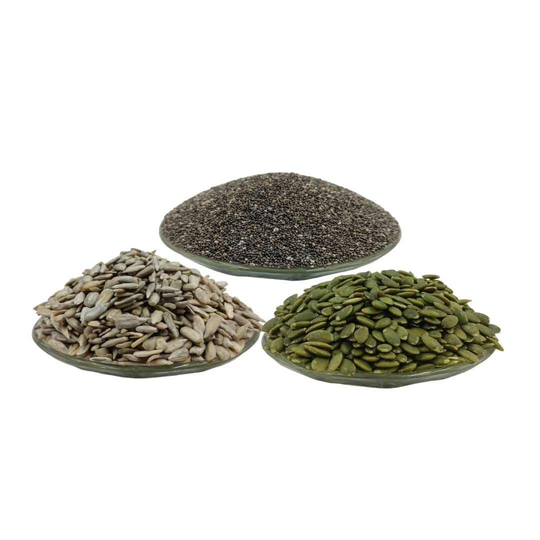 COMBO OF RAW PUMPKIN,CHIA AND SUNFLOWER SEEDS-500gms each(Pack of 3 )