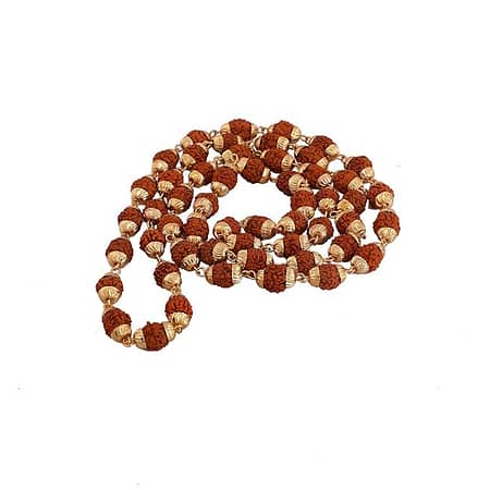 Original Rudraksha Mala with Golden Caps