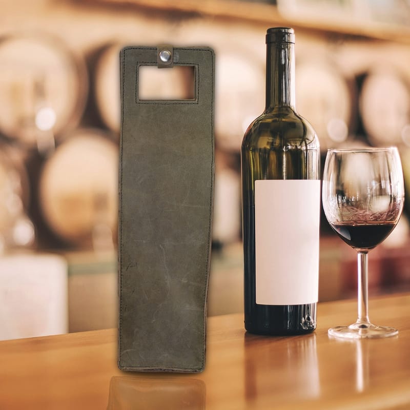 SURMEE Personalized Leather Wine Caddy