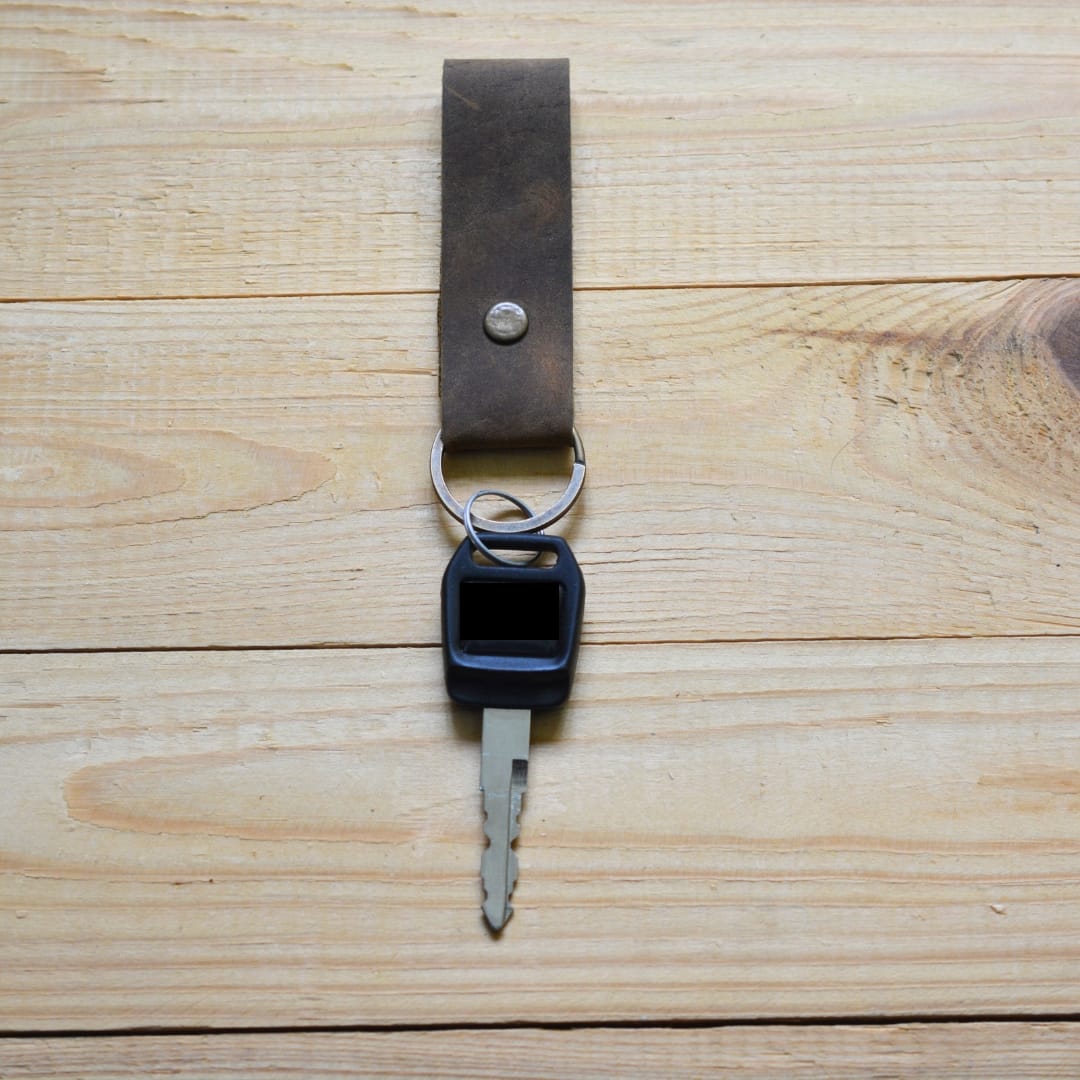 Leather Key Chain with Key Ring