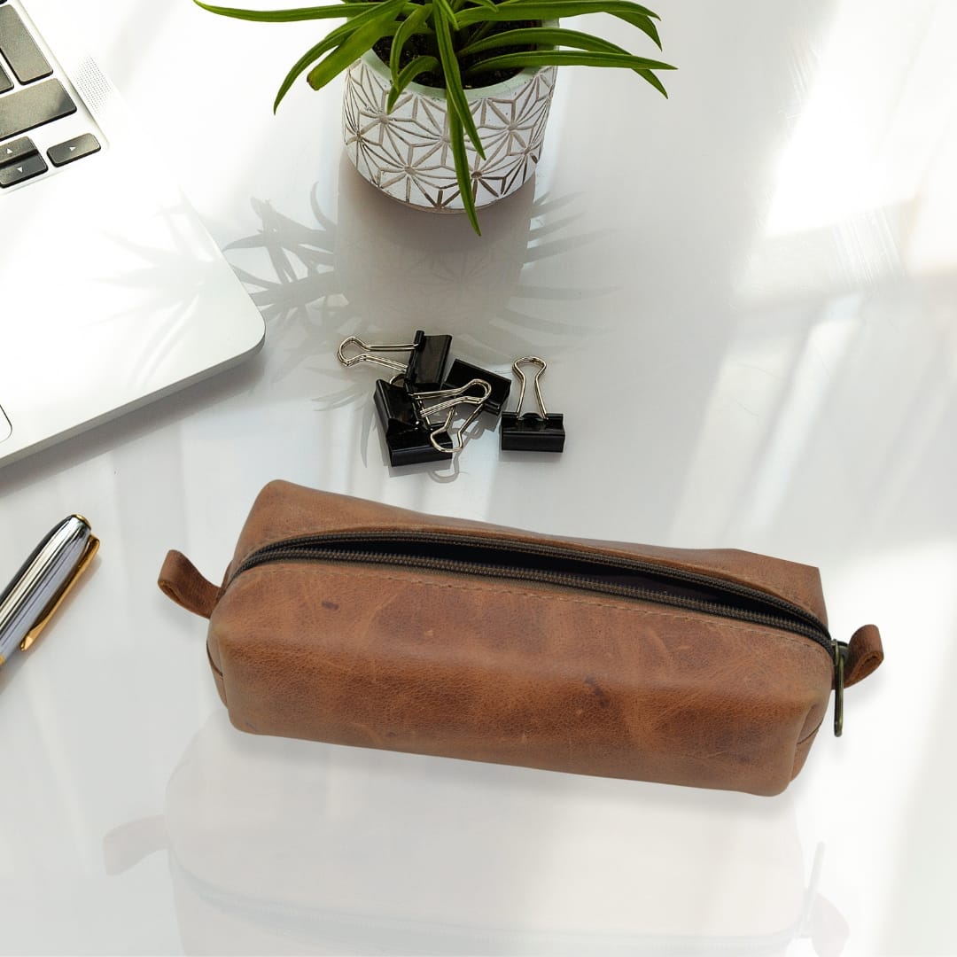 Premium Leather Makeup Pouch